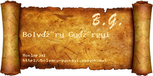 Bolváry Györgyi névjegykártya