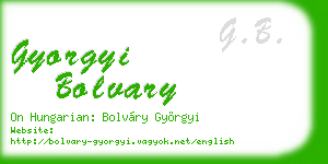 gyorgyi bolvary business card